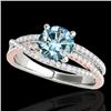 Image 1 : 1.65 CTW Si Certified Blue Diamond Solitaire Ring 10K White & Rose Gold - REF-222W8F - 35549