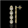 Image 2 : 5.22 CTW Pear Diamond Designer Earrings 18K Yellow Gold - REF-969M6H - 42649