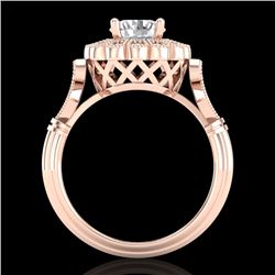 1.2 CTW VS/SI Diamond Solitaire Art Deco Ring 18K Rose Gold - REF-345H2A - 37050