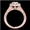 Image 2 : 1.7 CTW H-SI/I Certified Diamond Solitaire Halo Ring 10K Rose Gold - REF-178N2Y - 33725