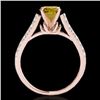 Image 2 : 1.46 CTW Certified Si/I Fancy Intense Yellow Diamond Solitaire Ring 10K Rose Gold - REF-163K6W - 349