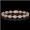 Image 1 : 10.61 CTW Marquise Diamond Designer Bracelet 18K Rose Gold - REF-1946W2F - 42654