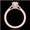 Image 2 : 0.81 CTW VS/SI Diamond Solitaire Art Deco Ring 18K Rose Gold - REF-135X8T - 36825