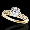 Image 1 : 1.1 CTW H-SI/I Certified Diamond Solitaire Antique Ring 10K Yellow Gold - REF-156N4Y - 34632