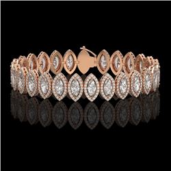 17.55 CTW Marquise Diamond Designer Bracelet 18K Rose Gold - REF-3196M4H - 42780