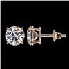 Image 2 : 2.03 CTW Certified H-SI/I Quality Diamond Solitaire Stud Earrings 10K Rose Gold - REF-285A2X - 36632