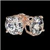 Image 4 : 2.03 CTW Certified H-SI/I Quality Diamond Solitaire Stud Earrings 10K Rose Gold - REF-285A2X - 36632