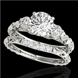 1.35 CTW H-SI/I Certified Diamond 3 Stone Ring 10K White Gold - REF-174H5A - 35430