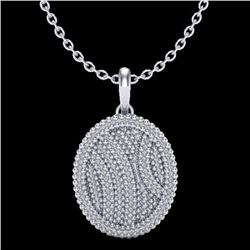 1 CTW Micro Pave VS/SI Diamond Necklace 14K White Gold - REF-90F9N - 20509