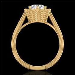 1.33 CTW VS/SI Diamond Solitaire Art Deco Ring 18K Yellow Gold - REF-418M2H - 37105