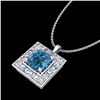 Image 2 : 1.02 CTW Fancy Intense Blue Diamond Solitaire Art Deco Necklace 18K White Gold - REF-125W5F - 38167
