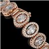 Image 4 : 15.8 CTW Oval Diamond Designer Bracelet 18K Rose Gold - REF-2838F8N - 42762
