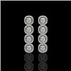 Image 1 : 5.28 CTW Cushion Diamond Designer Earrings 18K White Gold - REF-981N6Y - 42629