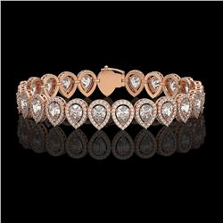 15.85 CTW Pear Diamond Designer Bracelet 18K Rose Gold - REF-2890H8A - 42771