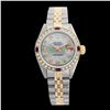 Image 2 : Rolex Ladies Two Tone 14K Gold/SS, Diam Dial & Diam/Ruby Bezel, Sapphire Crystal - REF-440N7A