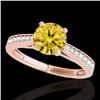 Image 1 : 1.25 CTW Certified Si/I Fancy Intense Yellow Diamond Solitaire Ring 10K Rose Gold - REF-158N2Y - 350