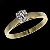 Image 2 : 0.50 CTW Certified H-SI/I Quality Diamond Solitaire Engagement Ring 10K Yellow Gold - REF-54A2X - 32