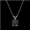 Image 4 : 1.50 CTW Fancy Black VS Diamond Solitaire Necklace 10K Yellow Gold - REF-34W3F - 33225