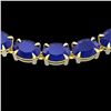 68 CTW Sapphire Eternity Designer Inspired Tennis Necklace 14K Yellow Gold - REF-234M9H - 23404