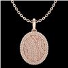 1 CTW Micro Pave VS/SI Diamond Necklace 14K Rose Gold - REF-90A9X - 20508