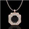 1.54 CTW Fancy Black Diamond Solitaire Art Deco Stud Necklace 18K Rose Gold - REF-120W2F - 38291