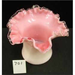 FENTON Peach Crest Vase circa 1940 - 5"
