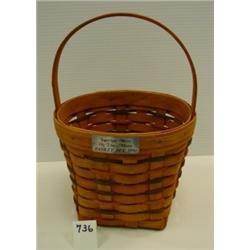 LONGABERGER 1990 Bee Basket w/Brass Tag