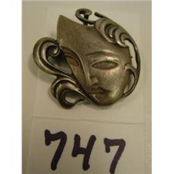 Deco Pendant - STERLING Theater Mask