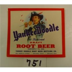 Vintage ROOT BEER Label - Yankee Doodle
