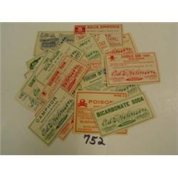 Vintage DRUG STORE Labels - Lot of 24