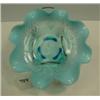 Image 1 : Blue Opalescent Ruffled Edge Bowl