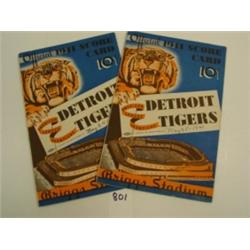 DETROIT TIGERS Baseball Score Cards (2)