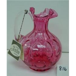 FENTON Cranberry Thumbprint Pitcher