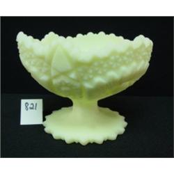 FENTON Yellow Custard Pedestal Compote