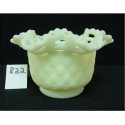 FENTON Yellow Custard Bowl - Ruffled