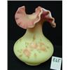 Image 1 : FENTON Burmese Hand Painted Vase -Roses