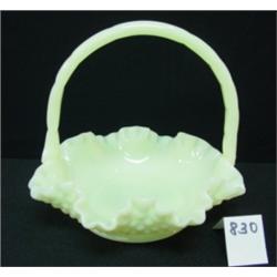 FENTON Yellow Custard Hobnail Basket