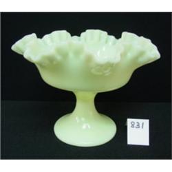 FENTON Yellow Custard Pedestal Dish