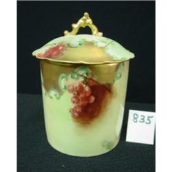LIMOGES France HP Covered Condiment Jar