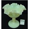 Image 1 : FENTON Yellow Opaline Pedestal Compote