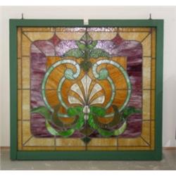 ART NOUVEAU Design Stained Glass Window