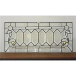 Beveled LEADED GLASS Window w/VASELINE
