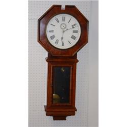 Antique WALL CLOCK - Burled Fruitwood