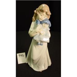 LLADRO NAO Figurine - Girl with Doll