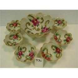 Hand Painted NUT SET - circa 1940's