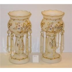 LUSTRES - Pair - Frosted White Glass