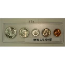 1964 - 5 Coin UNC Silver Year Set