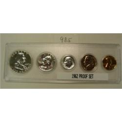 1962 - 5 Coin Silver Proof Year Set