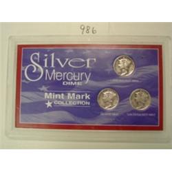 1940's - 3 Coin Mint Mark Collection