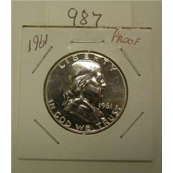 1961 Proof Franklin Silver Half Dollar
